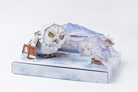MAKEBUG 3D popierinė delionė Snowy Owl, MB-B-0009 