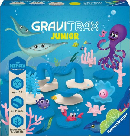 RAVENSBURGER GRAVITRAX JUNIOR takelių sistemos priedų rinkinys Ocean, 27400 