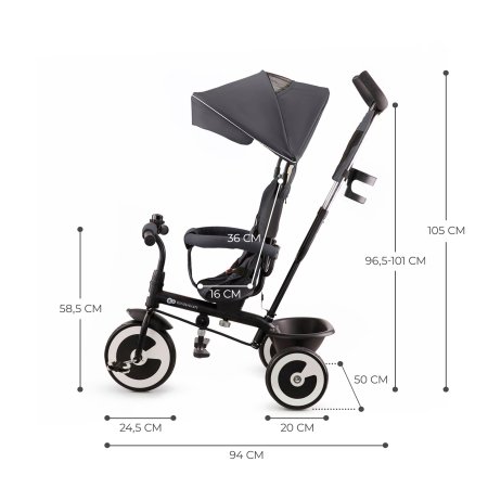 KINDERKRAFT triratukas Aston pilkas, KRASTO00GRY0000 KRASTO00GRY0000