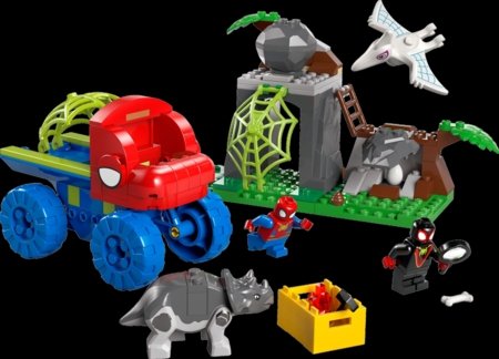 11199 LEGO® Spidey Gelbėjimas su Voriuko komandos dinozauro formos visureigiu 
