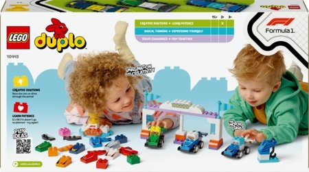 10445 LEGO® DUPLO® Town F1® komandos lenktyniniai automobiliai ir vairuotojai 