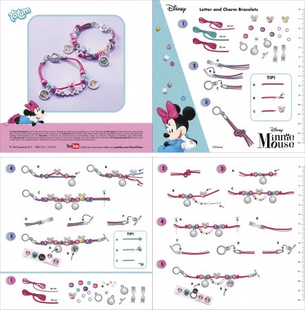 TOTUM DISNEY MINNIE MOUSE kūrybinis rinkinys Letter & Charm Bracelets, 580176 580176
