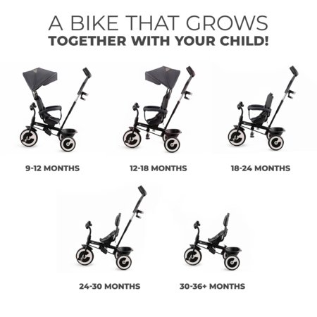 KINDERCRAFT triratukas ASTON 2 Plus, pilkas, KRASTO02GRYPL00 