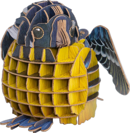 MAKEBUG 3D popierinė delionė Yellow-bellied Tit, MB-D-0003 