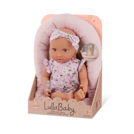 LULLABABY lėlė kūdikis su kombinezonu, juostele ir pagalve, LBY7672Z 