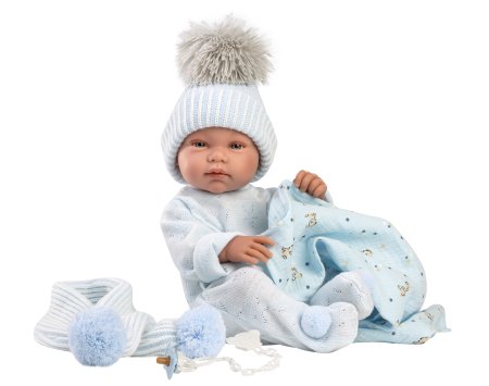 LLORENS kūdikis Tino su antklode 43 cm, 84337 
