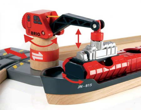 BRIO rinkinys su traukinio bėgiais Cargo harbour, 33061 33061