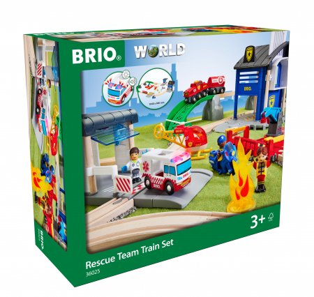 BRIO traukinio bėgių rinkinys Rescue Team, 36025 36025