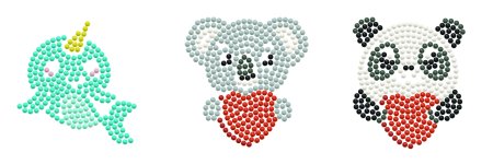 DIAMOND DOTS kūrybinis rinkinys piešimas deimantais LOVE YOU CHUMS, 3 lipdukai, DTZ12.037 DTZ12.037