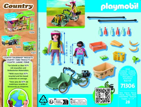 PLAYMOBIL COUNTRY Ūkininkų krovininis dviratis, 71306 71306