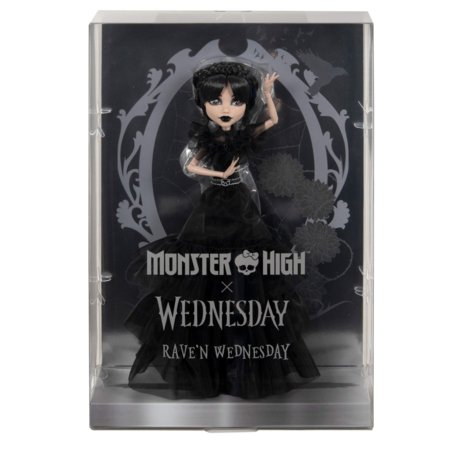 MONSTER HIGH X WEDNESDAY lėlė Trečiadienė juoda suknele, HXJ03 
