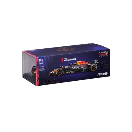 BBURAGO 1:24 automodelis su ekspozicine dėžute Red Bull RB19, 18-28030 