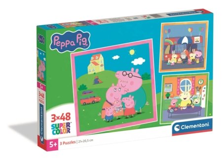 CLEMENTONI dėlionė Peppa Pig, 3x48 det., 25001 