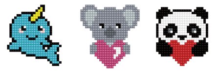 DIAMOND DOTS kūrybinis rinkinys piešimas deimantais LOVE YOU CHUMS, 3 lipdukai, DTZ12.037 DTZ12.037