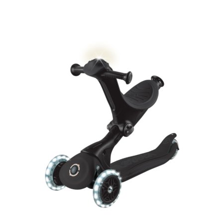 GLOBBER paspirtukas Go Up Deluxe Lights 360°,  juodas, 699-320 