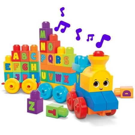 MEGA BLOKS FIRST BUILDERS rinkinys Grojantis traukinys, 50 det., FWK22 