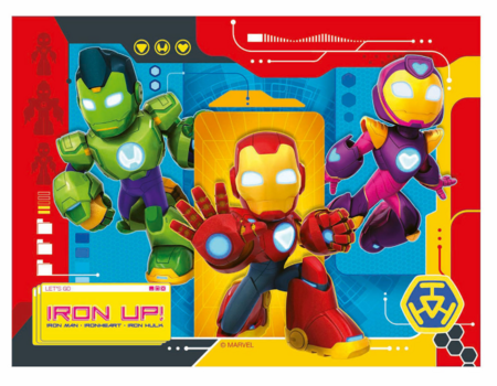 RAVENSBURGER vaikiška dėlionė Iron Man & Friends, 12/16/20/24 det., 12004190 