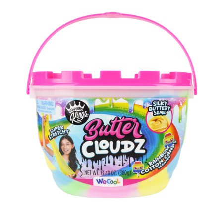 COMPOUND KINGS slaimas Butter Cloudz Swirls Large Rainbow Cotton Candy, WC11051712CKINT 