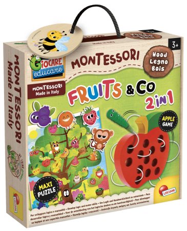 MONTESSORI delionė ir lavinamasis žaidimas 2 in 1 VAISIAI, 92260 