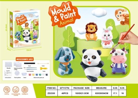 MOULD & PAINT kūrybinis rinkinys Animal, 2411K0730 