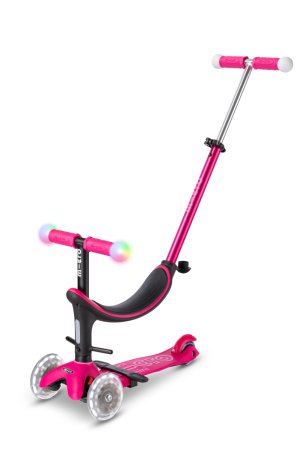 MICRO paspirtukas Mini2Grow Deluxe Magic LED Pink, MMD359 