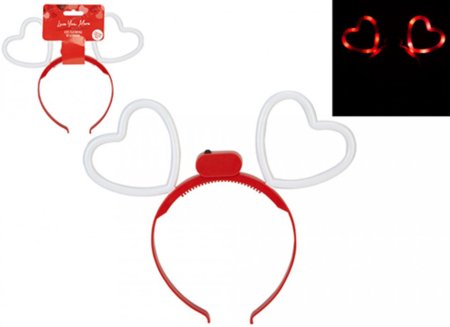 LOVE YOU MORE šviečiantis plaukų lankelis su širdelėmis, 737150 