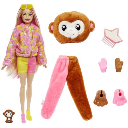 BARBIE Cutie Reveal rinkinys, džiunglių serija, beždžionėlė , HKR01 HKR01