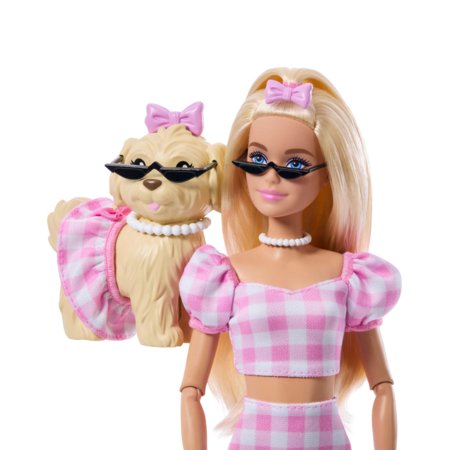 BARBIE Twinning Looks šviesiaplaukės lėlės ir šunelio rinkinys, JFP36 