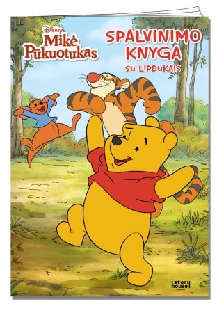 Mikė Pūkuotukas Spalvinimas su lipdukai, 9786090509364 