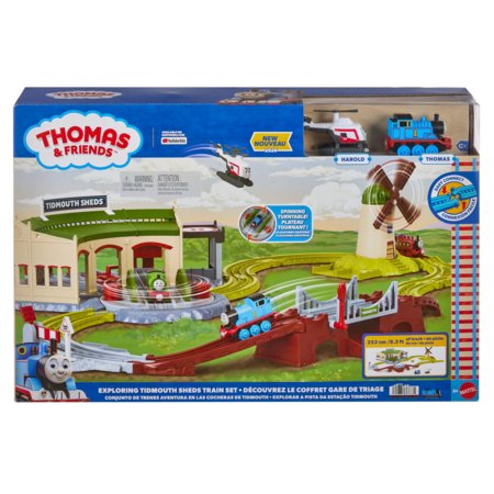 THOMAS & FRIENDS bėgių trasos rinkinys su lokomotyvų depu, JLL36 