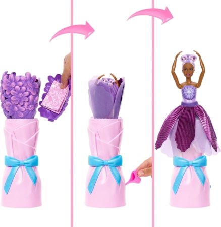 BARBIE Petal Pop lėlė ramunių puokštėje, JMF58 