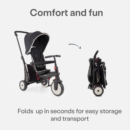 SmarTrike STR3 Plus sulankstomas triratukas-vežimėlis, juodas, 5021933 