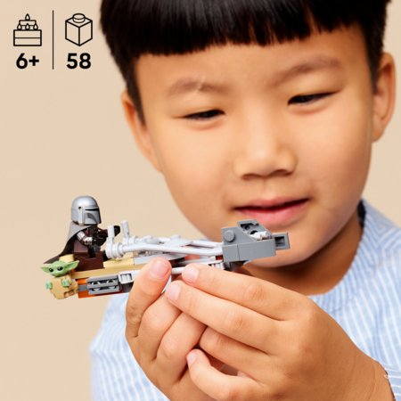 75436 LEGO® Star Wars™ Mandaloriečio ir Grogu greitaeigis motociklas 