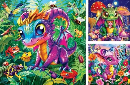 RAVENSBURGER PUZZLE dėlionė Mažieji sodo drakonai, 3x49 det., 12004301 0 