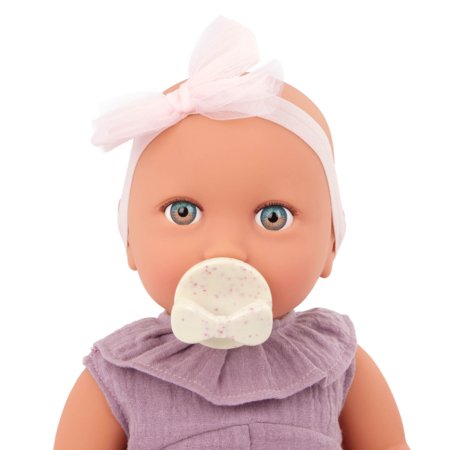 LULLABABY lėlė kūdikis su alyvinės spalvos megztiniu, LBY7295Z 