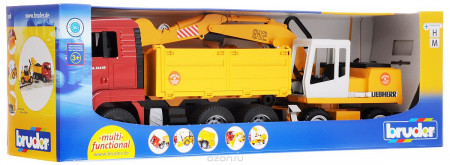 BRUDER statybinis sunkvežimis MAN TGA ir ekskavatorius Liebherr, 2751 2751