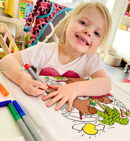 SPLAT PLANET marškinėliai su išplaunamais flomasteriais Kapibara, 5-6m., SP48790 