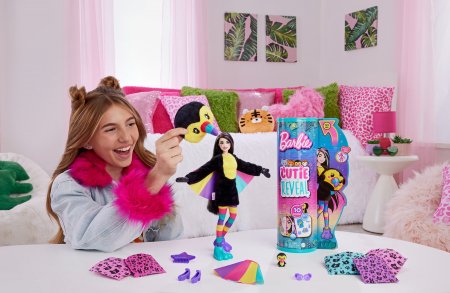 BARBIE Cutie Reveal rinkinys, džiunglių serija, tukano paukštė , HKR00 HKR00