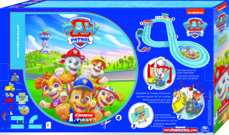 CARRERA PAW PATROL lenkynių rinkinys su 2 automobiliais, 2,4m, 20063057 