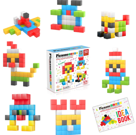 PICASSO TILES Magnetinis konstruktorius Magnetic Cubes 50 det., PMC50 