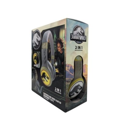JURASSIC WORLD šviečiančios Bluetooth ausinės, HMJW-BTLI-TREX 