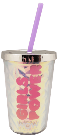 WOW GENERATION gertuvė su šiaudeliu 350ml Diamond Tumbler , WOW00066 