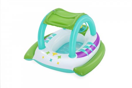 BESTWAY pripučiamas vaikiškas plaustas su stogeliu Space Splash, 1.07m x 1.12m, 34149 34149