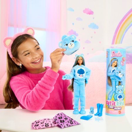 BARBIE Cutie Reveal Care Bears siurprizų rinkinys Grumpy Bear, JCN96 