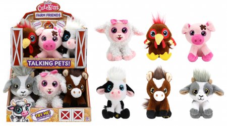 CUTEKINS pliušinis gyvūnėlis su realistiškais garsais Farm Friends, asort., 35056 35056