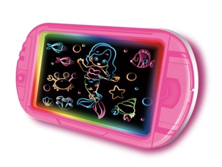 Piešimo - rašymo lenta su spalvotu apšvietimu, rožinė, 2410K0087 