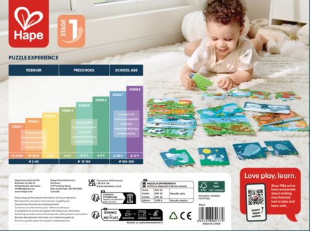 HAPE gyvūnų šeimų dėlionė, 36 vnt., E1664A 