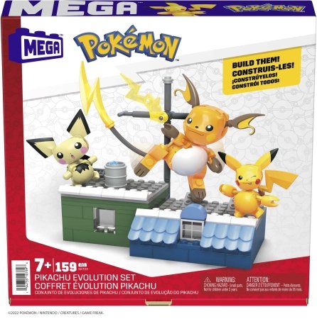 MEGA CONSTRUX POKEMON konstruktorius Pikachu evoliucija, HKT23 HKT23
