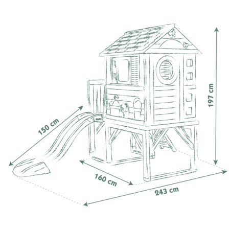 SMOBY žaidimų namelis su čiuožykla, 7600810802 