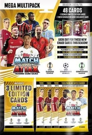 TOPPS kortelės Champions League 2025 MA Mega Multipack, 48+3vnt., 5053307071667 